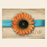 Simple Country Sunflower Wedding RSVP invitations