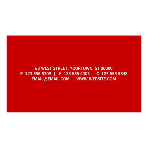 Simple Crimson Text Business Card (back side)