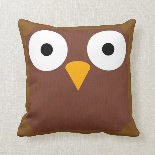 Simple Cute Owl Face Pillow Zazzle