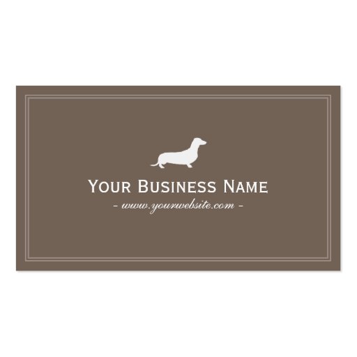 Simple Dachshund/Hotdog Dog Business Card (front side)