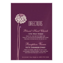 Simple Dahlia - Elegant Aubergin Directions Insert Custom Invite