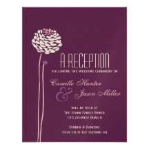Simple Dahlia - Elegant Aubergine Reception Personalized Announcement