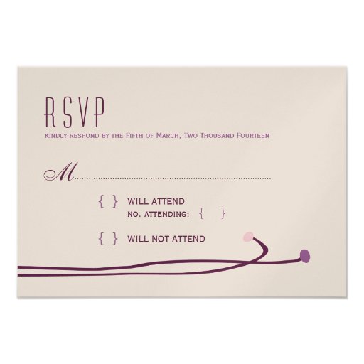 Simple Dahlia - Elegant Aubergine Wedding RSVP Invite from Zazzle.