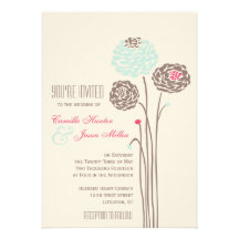 Simple Dahlia - Rustic Modern Wedding Custom Announcement