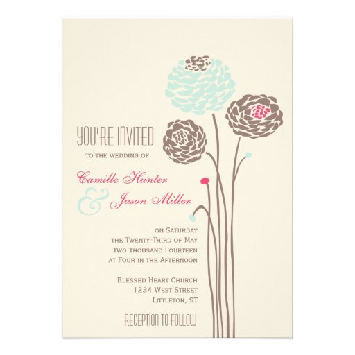 Simple Dahlia - Rustic Modern Wedding Custom Announcement