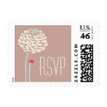Simple Dahlia - Rustic Modern Wedding RSVP Postage Stamps