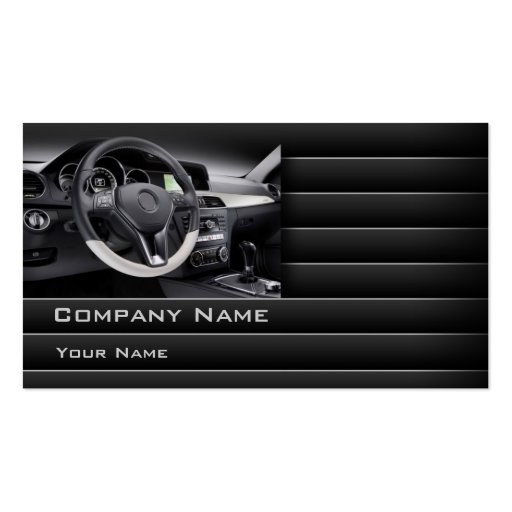 Simple Dark Car Interior Panel Business Card
