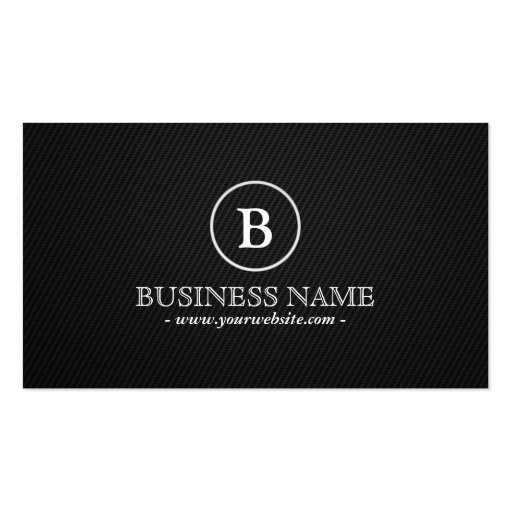 Simple Dark Monogram Baker Business Card