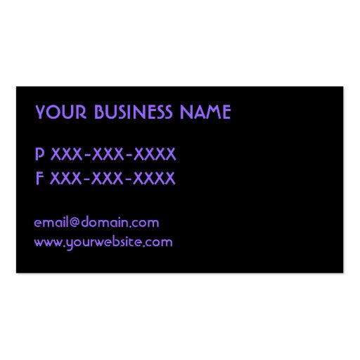 Simple dark purple custom monogram cards business card template (back side)