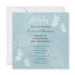 Simple Delicate Butterfly Aqua Baby Shower Party Announcements