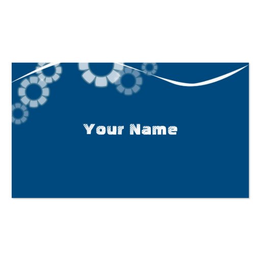 Simple design business blue card business card template (back side)