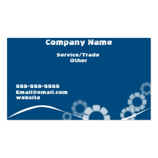 Simple design business blue card business card template (front side)