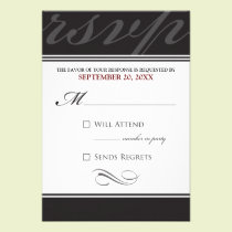 Simple Designer RSVP Card (ebony) invitations