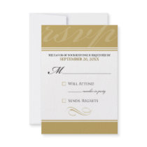 Simple Designer RSVP Card (gold) Personalized Announcement
