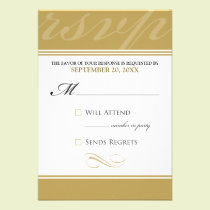 Simple Designer RSVP Card (gold) invitations