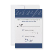 Simple Designer RSVP Card (navy blue) Personalized Invitations