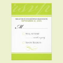 Simple Designer RSVP Card (neon lime) invitations