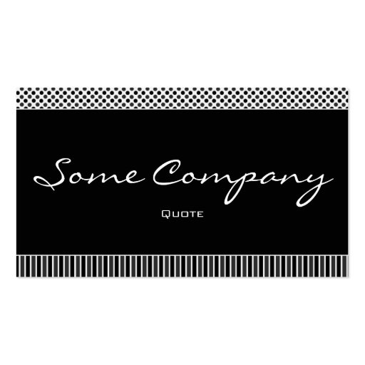 Simple Dots And Stripes (Black And White) Business Card Templates (front side)
