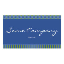 Simple Dots And Stripes Collection (Blue) Business Card Template