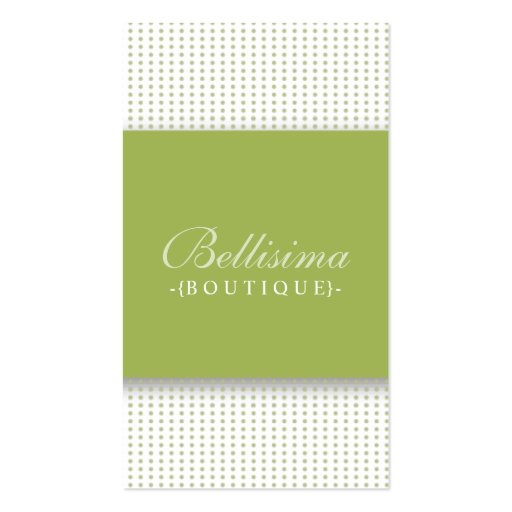 Simple Dots Olive Green Business Card (vert) (front side)