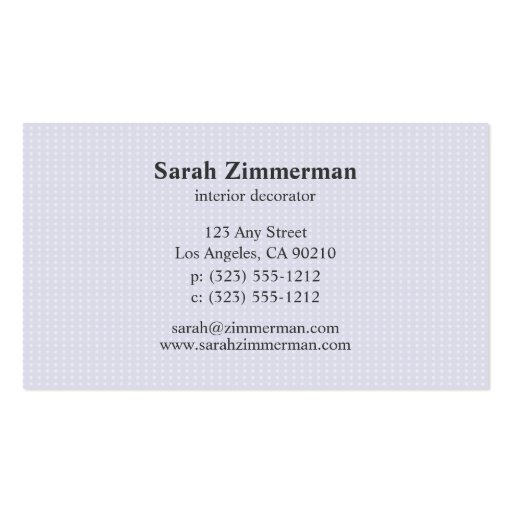 Simple Dots Periwinkle Business Card (back side)