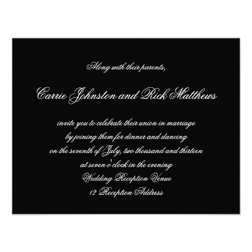 Simple Double Monogram Photo Wedding Reception Custom Invites