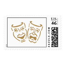 Simple Drama Masks Stamps