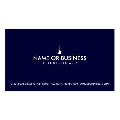 simple electric guitar business card templates (front side)