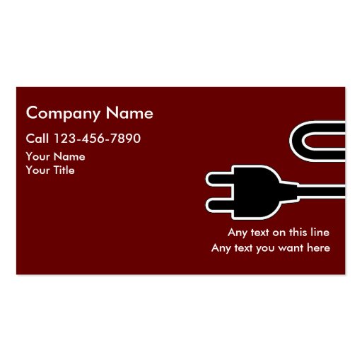Simple Electrician Business Cards (front side)