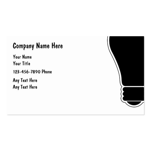 Simple Electrician Business Cards (front side)