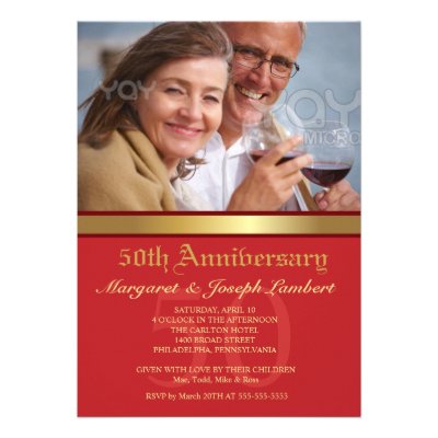 Simple elegance -50th wedding anniversary invites
