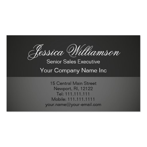 Simple Elegance Basic Gray Professional Business Card Template