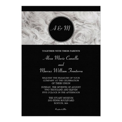 Simple Elegance Black and White Wedding Invitation