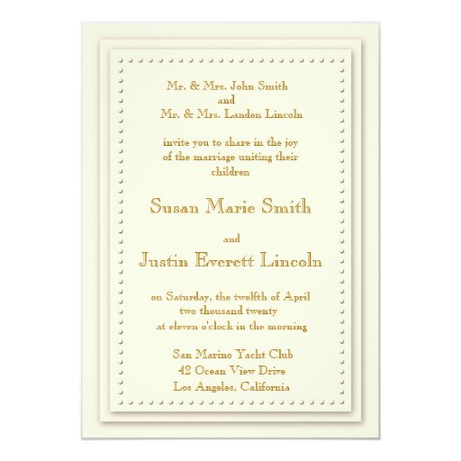 Simple Elegance Cream 5x7 Invitation