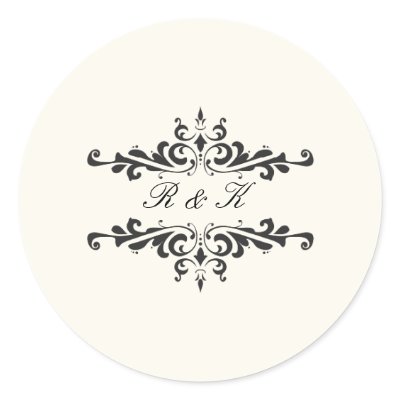 Simple Elegance Envelope Seal- Cream Round Stickers