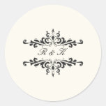 Simple Elegance Envelope Seal- Cream Round Stickers