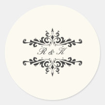 Simple Elegance Envelope Seal- Cream Round Stickers