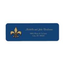 Simple Elegance Gold Blue Fleur de Lis Labels