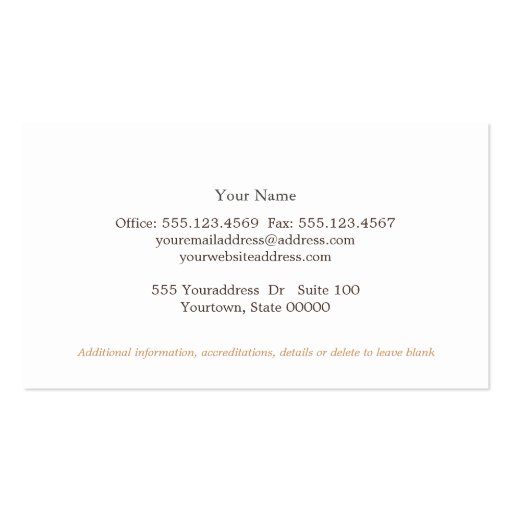 Simple Elegant Attorney Cream Business Card (back side)