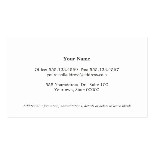 Simple Elegant Attorney Off White Business Card (back side)