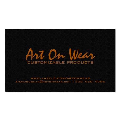 Simple Elegant Black And Brown Business Card (front side)