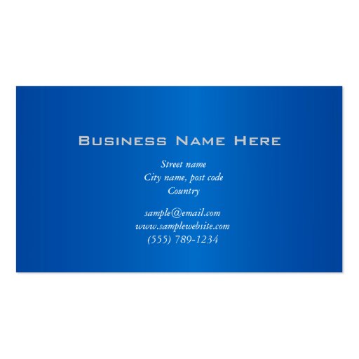 Simple, elegant blue business cards (back side)