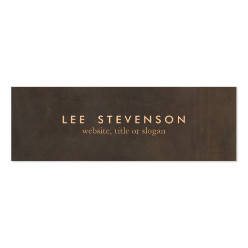 Simple Elegant Brown Leather Look Professional Business Card Templates (front side)