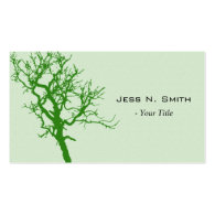 Simple, elegant, cool green tree silhouette business card templates