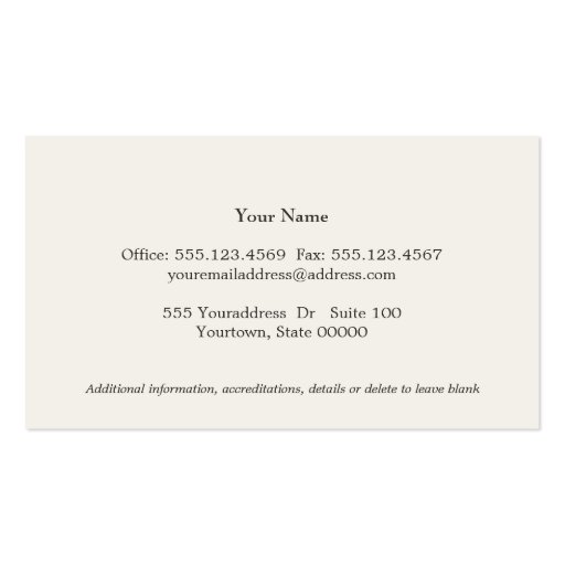 Simple Elegant Faux Black Linen Professional Business Cards (back side)