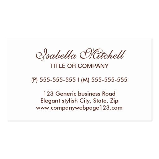 Simple elegant generic business or profile card business card