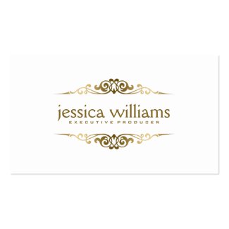 Simple Elegant Gold Floral Elements Double-Sided Standard Business Cards (Pack Of 100)