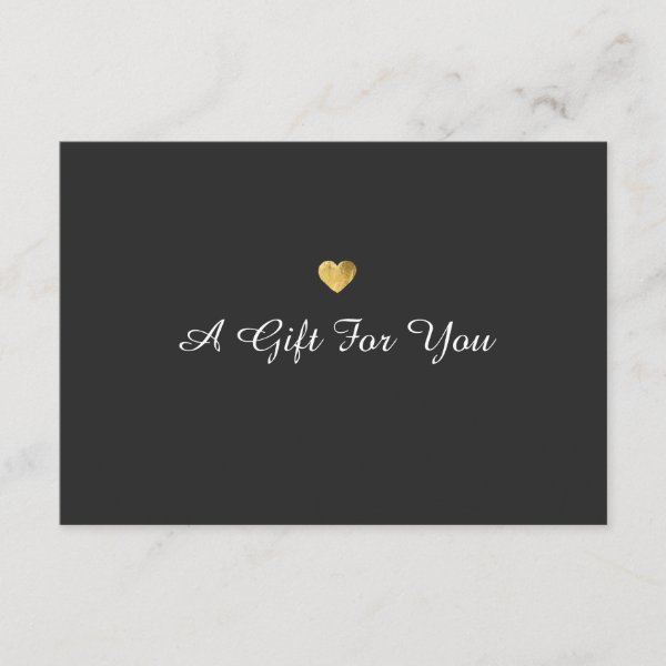 custom simple elegant gold heart gift certificate