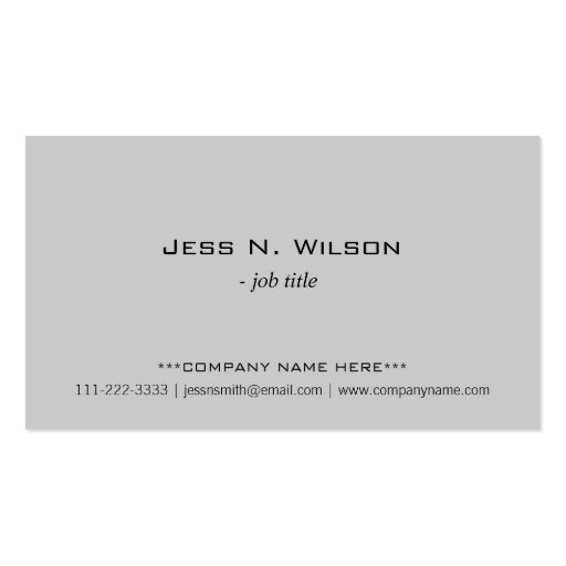 Simple, elegant gray business cards. (front side)