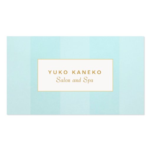 Simple Elegant Light Turquoise Blue Striped Business Card Template